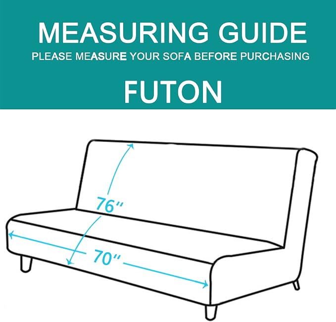 U-NICE HOME Futon Sofa Covers Reversible Sofa Slipcover Armless Furniture - Image 4