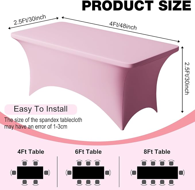 Trlyc 2 Pack 4FT Spandex Table Cloth - Image 4