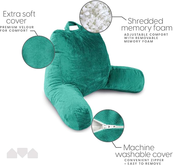 Milliard Reading Pillow with Arms, Shredded Memory Foam Back Pillow - Image 3
