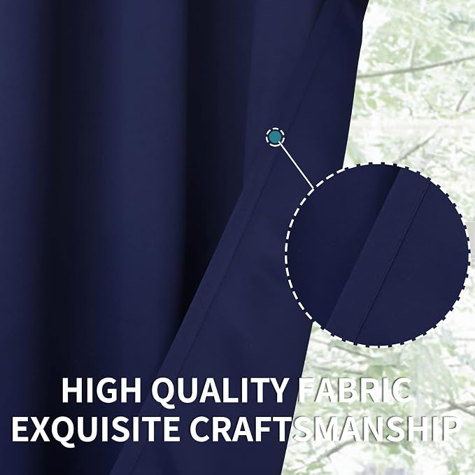 BGment Navy Blue Blackout Curtains 40 Inches Length - Image 7