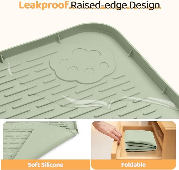 Dog Food Mat, Extra Large 34" x 22" Silicone Pet Feeding Mat - Image 4