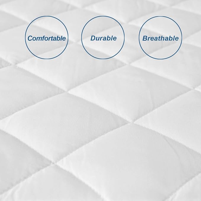 RV Short Queen Mattress Topper Pad Protector Waterproof, Absorbent 60" x 75" - Image 2