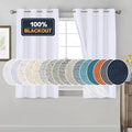 PrinceDeco White 100% Blackout Curtains 54" Long Blackout Curtains by PrinceDeco