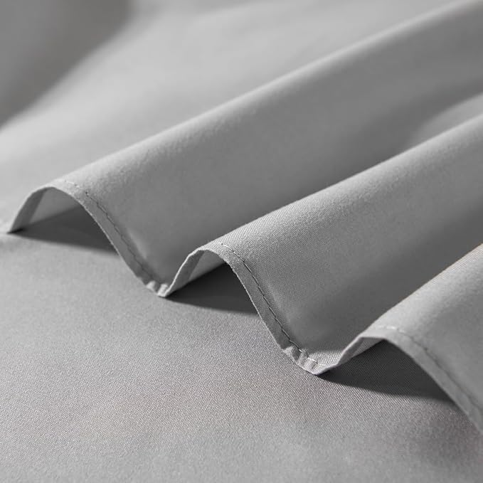 TSUTOMI Light Grey Bed Skirt King Size Ruffled Bed Skirt - Image 4