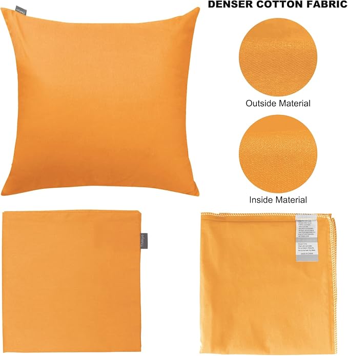 Thmyo 4-Pack 100% Cotton Comfortable Solid Decorative Throw Pillow Cases Square - Image 6