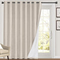 PrinceDeco Blackout Curtains 84 Inches Long Faux Linen Look Curtains by PrinceDeco