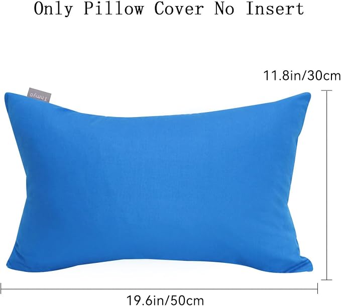 Thmyo 4-Pack 100% Cotton Lumbar Comfortable Solid Decorative Throw Pillow Case - Image 5