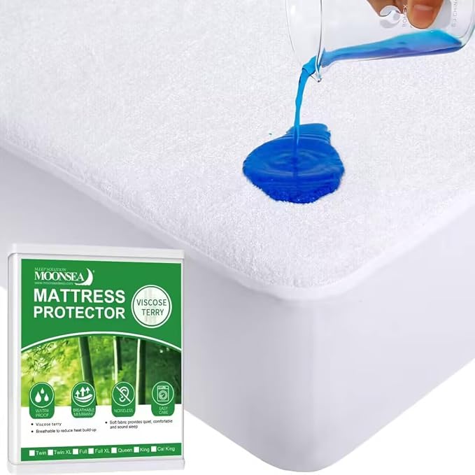 Full Size Mattress Protector Waterproof, Smooth Top Mattress Protector by Moonsea