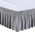 MEILA Wrap Around Bed Skirt Three Fabric Sides Elastic Dust Ruffled 24 Inch by MEILA