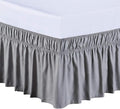 MEILA Wrap Around Bed Skirt Three Fabric Sides Elastic Dust Ruffled 16 Inch by MEILA