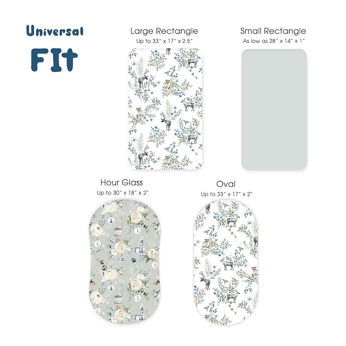 Stretchy Ultra Soft Fitted Bassinet Sheet Set 3 Pack, Universal Fit - Image 6