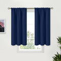 BGment Navy Blue Blackout Kitchen Curtains 40 Inches Length by BGment
