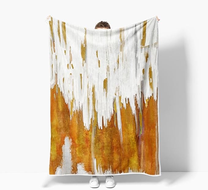 Abstract Ombre Throw Blankets, Modren Chic Art Oil Painting Cozy Warm Bed Couch - Image 5