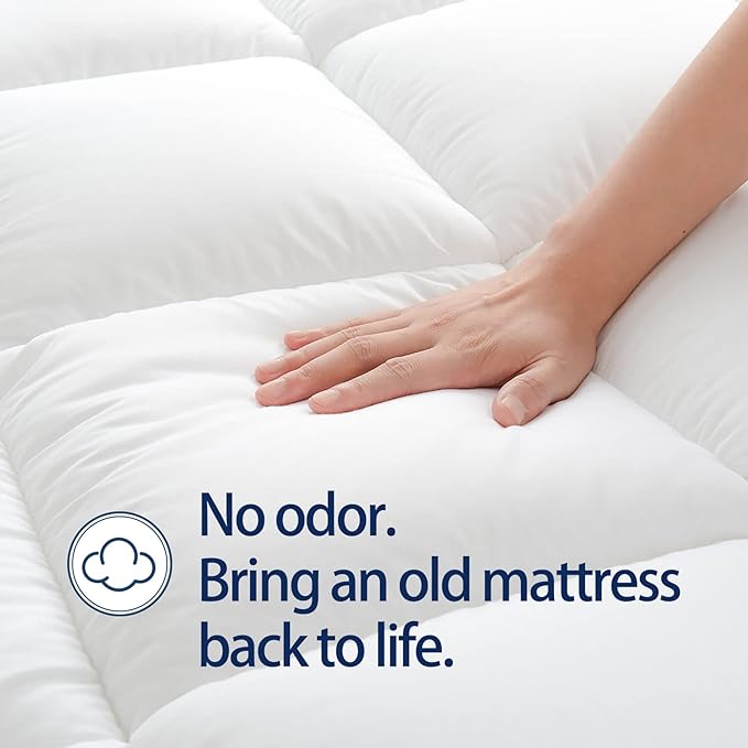 Mattress Topper Twin for Back Pain, Extra Thick Mattress Pad Cover, Plush - Image 4