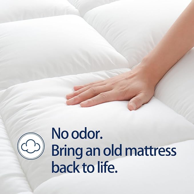 Mattress Topper Twin XL for Back Pain, Extra Thick Mattress Pad Cover, Plush - Image 4