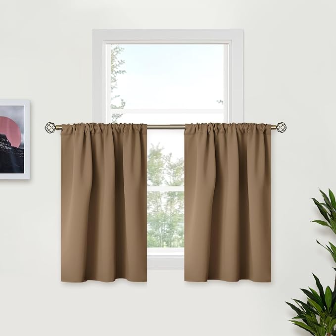 BGment Taupe Small Blackout Curtains 36 Inches Length by BGment