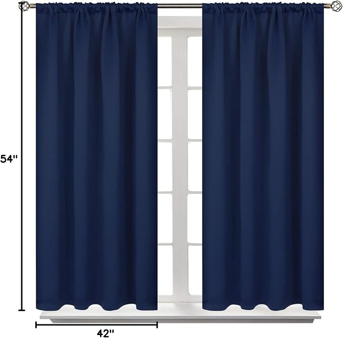BGment Navy Blue Black Out Curtains 54 Inch Long - Image 8