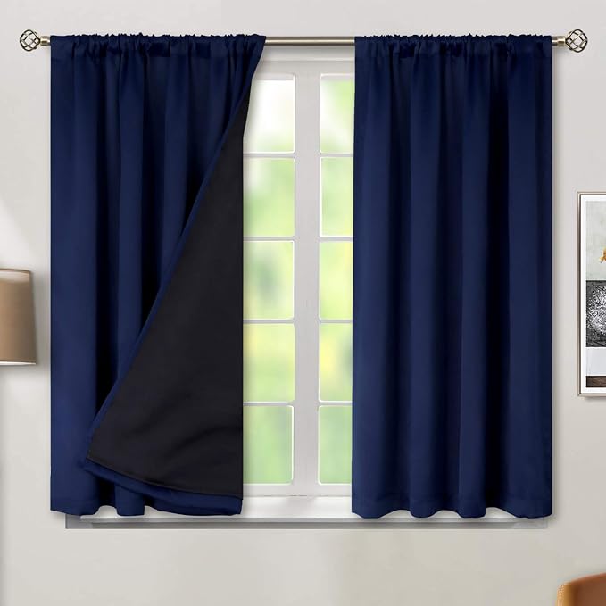 BGment Blackout Curtains for Bedroom 54 Inch Length, Rod Pocket 100% Blackout by BGment