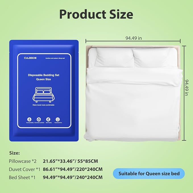 2 Pack Disposable Bed Sheet Queen Size, Disposable Sheet - Image 7