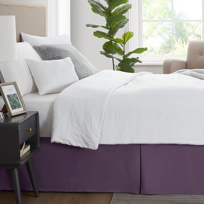 Nestl Dark Purple Twin Bed Skirt - Image 3