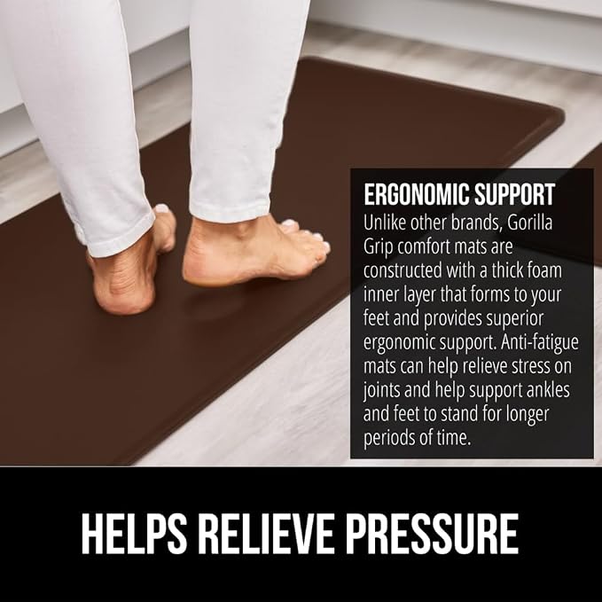 GORILLA GRIP 2 Pack Comfortable Cushioned Kitchen Mats - Image 3