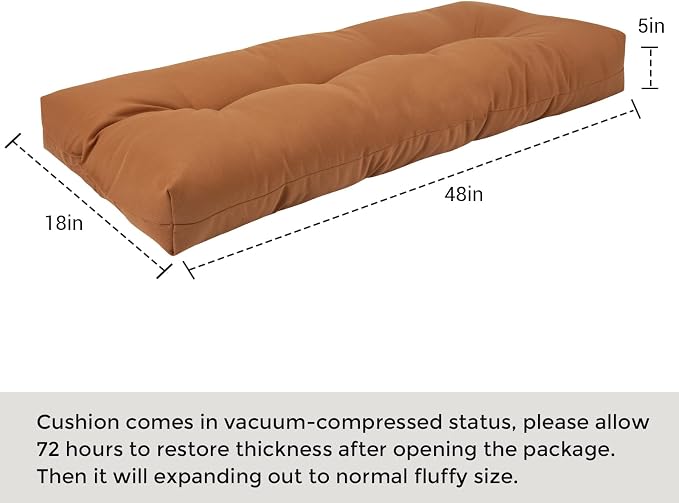 FUNHOME Outdoor Bench Cushion 48 x18 inch - Image 3