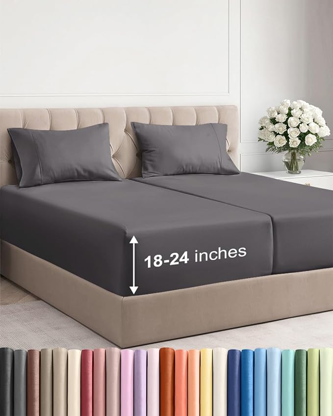 Extra Deep Pocket Split King Sheets by CGKUnlimited