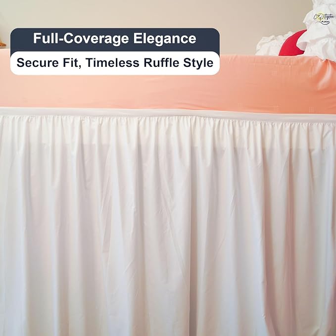 Cottington Lane Extra Long Ruffled College Dorm Bed Skirt 32 Inch Drop - Image 8