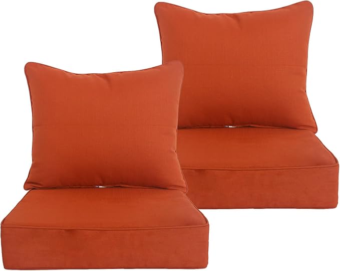 Goodgoods 24x24 inch Outdoor/Indoor Deep Seat Patio Cushions Set of 2 Resilient by Goodgoods