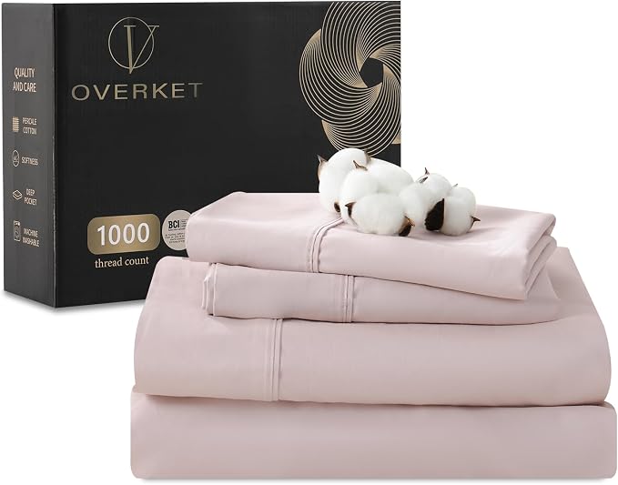 100% Egyptian Cotton Sheets King Size 1000 Thread Count Sateen Weave Soft by overket