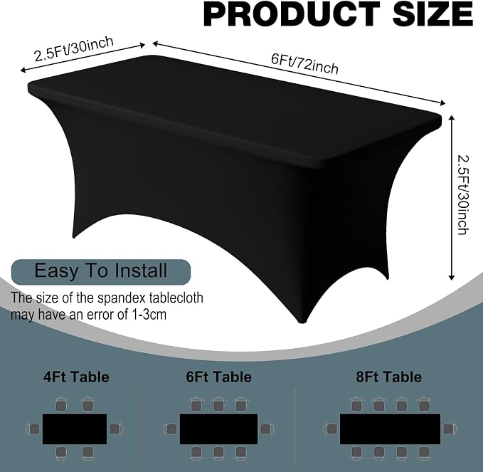 Trlyc 1 Pack 6FT Spandex Table Cloth - Image 4