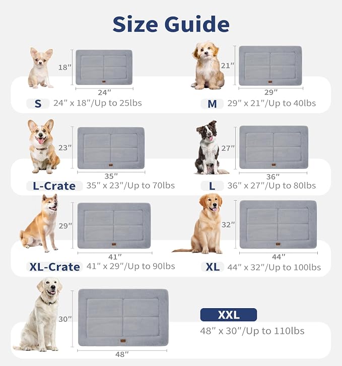 MADE 4 PETS Dog Crate Pad Bed for Large Dogs, Washable & Reversible, Anti-Slip - Image 5