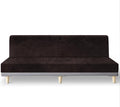 molasofa Leather Like Stretch Futon Slipcover Armless Futon Bed Sofa Cover by Molasofa