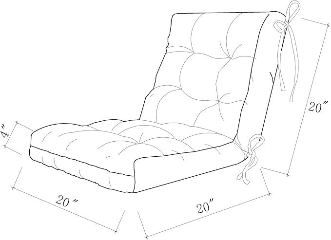ARTPLAN Seat/Back Outdoor Chair Cushion, Tufted Replacement - Image 2