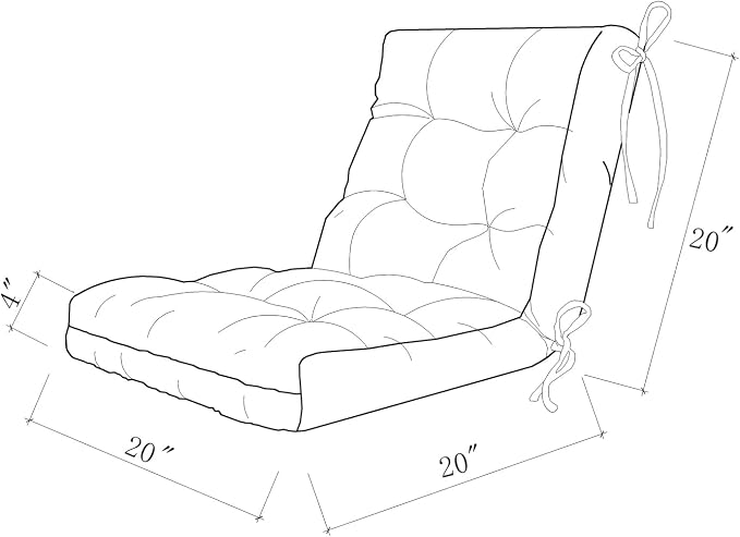 ARTPLAN Seat/Back Outdoor Chair Cushion, Tufted Replacement - Image 2