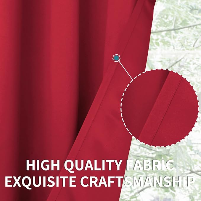 BGment Short Red Blackout Curtains 45 Inches Length - Image 6