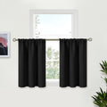 BGment Black Cafe Curtains 24 Inch Length 2 Panels by BGment