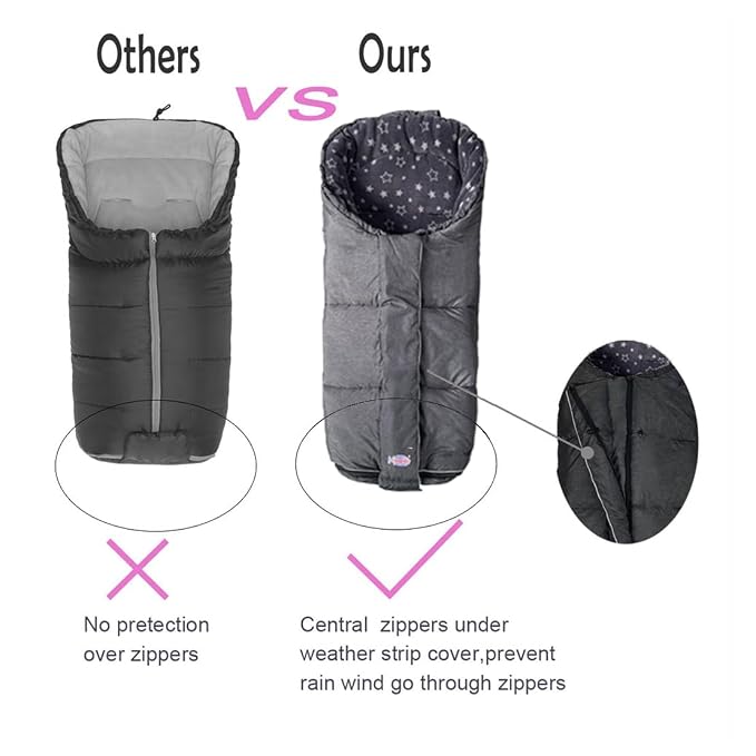 funlife Waterproof Winter Stroller Sleeping Sack, Width Adjustable Stroller - Image 5
