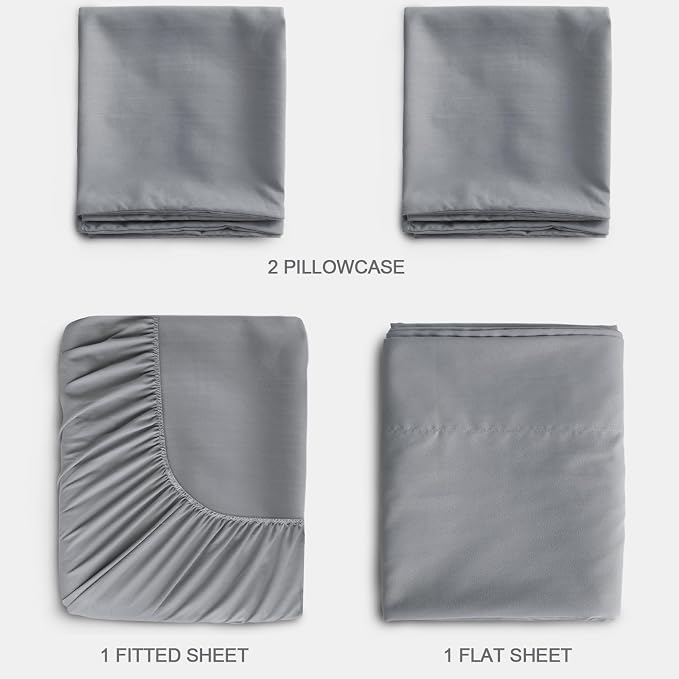 SPRINGSPIRIT Sleeper Sofa Queen Sheets Set, 4 Piece Bed Sheets Set Up to 8" - Image 6