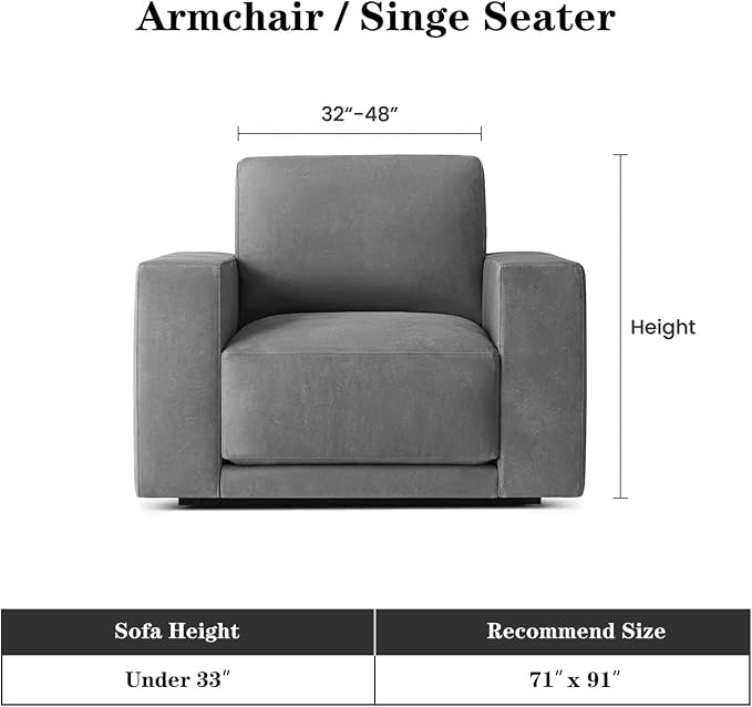 MEETSKY Oversized Chair Cover Armchair Small Couch Cover Single Sofa Cover - Image 7