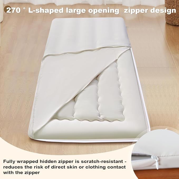 Floor Futon Cover Alaskan King Size 84" L x 64" W Japanese Floor Futon Mattress - Image 5