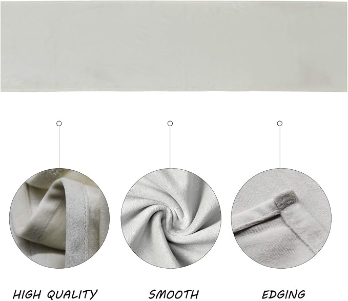 BALCONY & FALCON Velvet Table Runner 14"x71" Ivory Luxury Machine Washable - Image 2