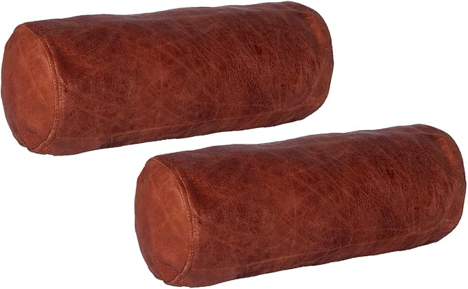 Neck Roll Pillow Cushion Cover, 20x5 Inch Full Moon Round Bolster Pillow Case by Ganloz