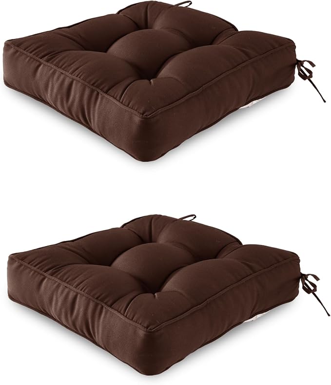 ARTPLAN Outdoor Seat Cushion, Square Thick Tufted Chair Cushion by ARTPLAN