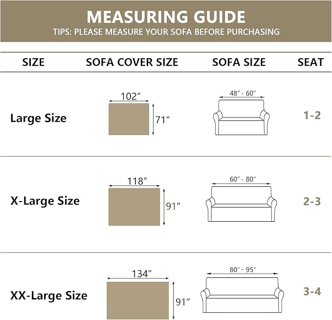 MYSKY HOME Chenille Sofa Cover for Dogs Cats Light Gery Couch Cover - Image 6