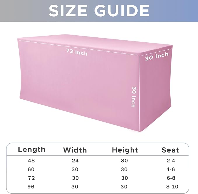 Nasitos Pink Fitted Table Covers Stretch Spandex - Image 7