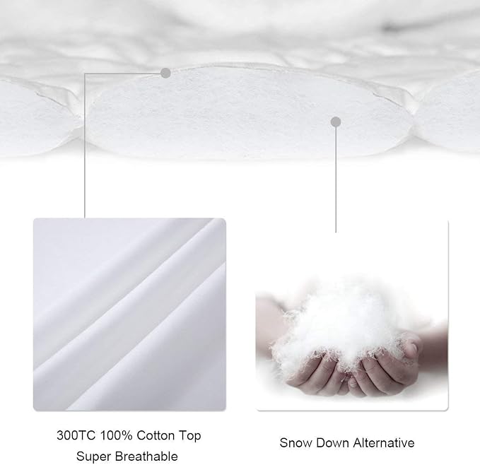 LEISURE TOWN Mattress Pad TwinXL Size Soft Cotton Mattress Cover, Quilted - Image 3
