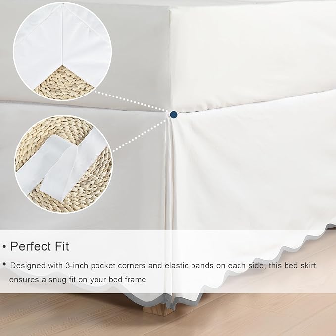 HIG Off-White Chic Twin XL Bed Skirt - Image 5