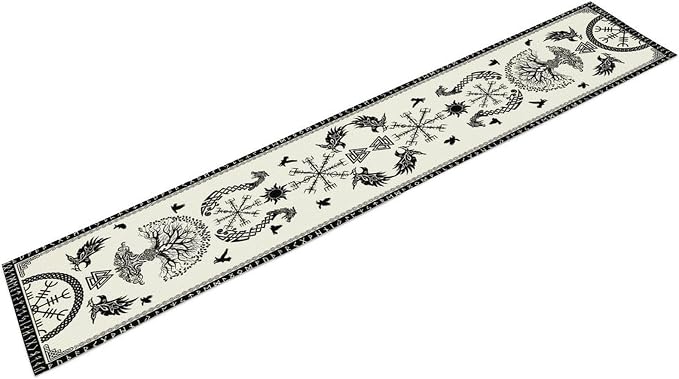 Viking Tree of Life Table Runner, Raven Helmet of Awe Seasonal Table Runner - Image 8