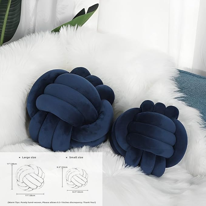 Knot Ball Pillows, Round Throw Pillow Cushion Home Decoration Soft Plush Pillow - Image 3